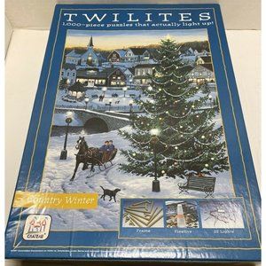 Twilites 1000 Pc. Framed Light-Up Jigsaw Puzzle Coutry Winter Christmas